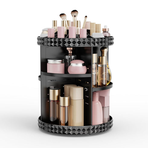 Rotating Makeup Organizer, 360° Spinning Skincare Organizers, Adjustable Layer Cosmetic Storage for Dresser, Medium,