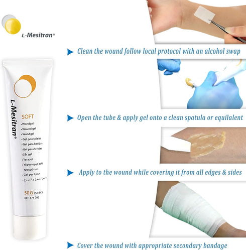 L-Mesitran Honey Wound Gel – 1.75 oz, Promotes Faster Healing for Cuts, Burns & Post-Surgical Wounds