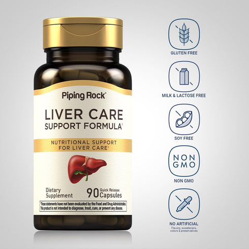 Piping Rock Liver Care Support Formula | 90 Capsules | Non-GMO, Gluten Free Supplement, Liver Cleanse Complex
