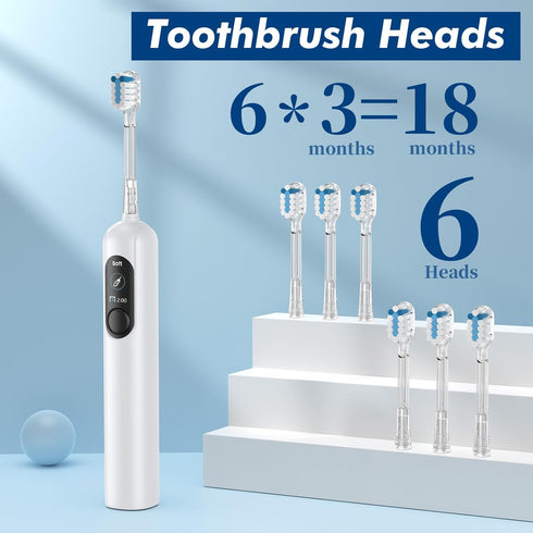 Nefwhof 42,000 5 2-Min IPX7 6 Electric Toothbrush for Adults, Rechargeable Sonic Toothbrush with VPM, Modes, Timer