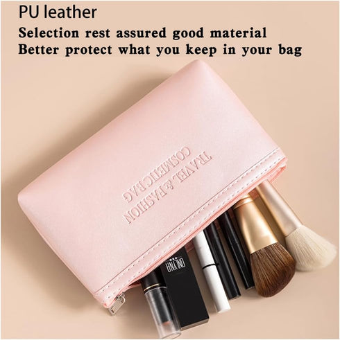 Makeup Bag Large Capacity, Waterproof Travel Cosmetic Bag for Women, Portable Toiletry Storage (Pink)