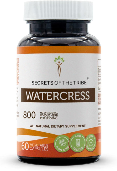 Secrets of the Tribe Watercress 60 Capsules, 800 mg Dried Herb (Nasturtium Officinale)