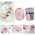 INVODA Drawstring Cosmetic Bag, 2PCS Travel Makeup Bag for Women, Toiletry Organizer, Pink+Green