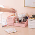 Simbuy Pink Makeup Organizer for Vanity— Bathroom Countertop Cosmetics Organizer with Drawers for Lipstick and Jewelry