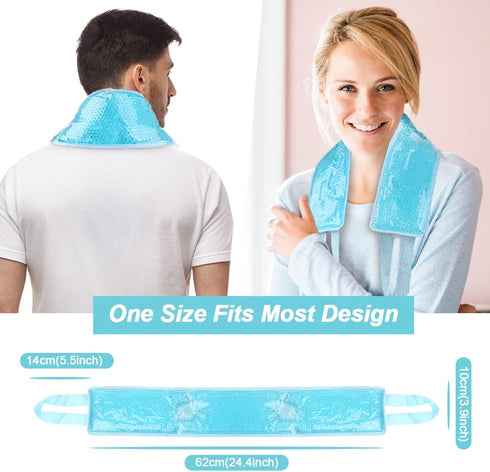 NEWGO Ice Pack for Neck Pain Relief, 24.8" x 4.13", FSA or HSA Neck Ice Pack Wrap for Cervical Pain