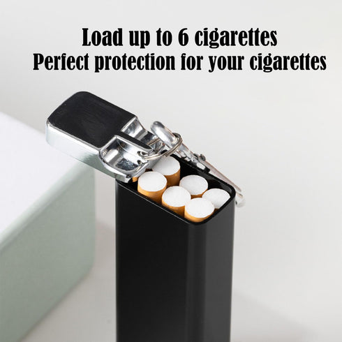 1PCS Metal Cigarette Case, Waterproof Small Hard Pack Case Holds 6 Cigarettes 84 mm/3.3 in, Portable Keychain Cigarette