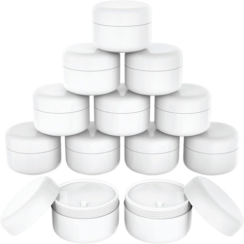 Houseables 4 Oz Plastic Containers with Lids, Body Butter Jars, Lotion Container, White, 118 ML/Gram Capacity, 12 Pack,