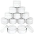 Houseables 4 Oz Plastic Containers with Lids, Body Butter Jars, Lotion Container, White, 118 ML/Gram Capacity, 12 Pack,