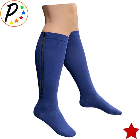 Original Navy 20-30 mmHg Firm Compression Leg Sock - Closed Toe, Men Women, 1 Pair (4X-Large)