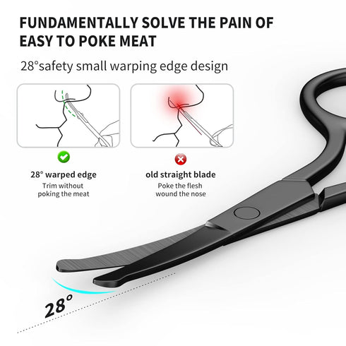 Professional Grooming Scissors for Hair, Eyelashes, Nose, Eyebrow Trimming, Mustache - Upgraded Small Round Tip Scissors