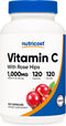 Nutricost Vitamin C with Rose Hips, 120 Capsules, 1000mg Vitamin C, 25mg Rose Hips, Premium, Non-GMO, Gluten Free