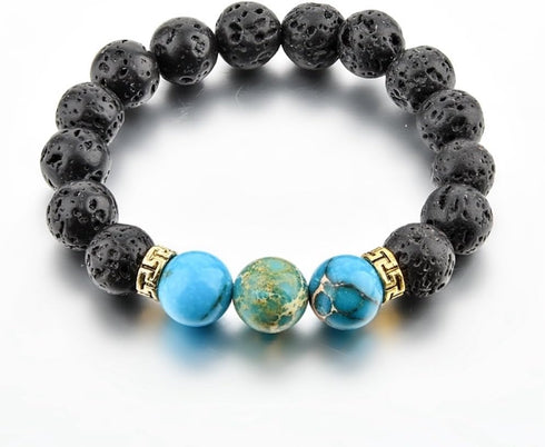 MYSTIQS Set Kids and Adult Matching Lava Rock Beaded Bracelets Essential Oil Diffuser for Aromatherapy Ideal