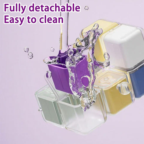Pomelo Life 7 Magic Cube Pill Organizer Keychain - Day Weekly Portable Medicine Box with Moisture-Proof Sealed