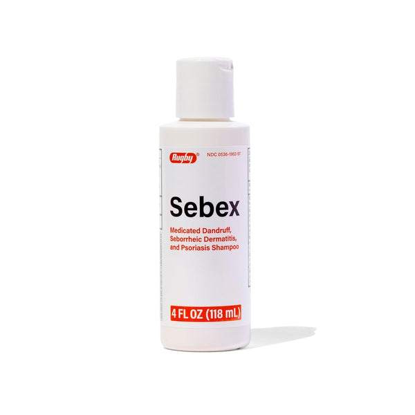 Rugby Sebex Medicated Dandruff Shampoo, 4 Oz, 2% Sulfur, 2% Salicylic Acid, Anti-Dandruff