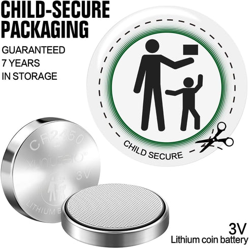 XUNIUZERO 6-Pack CR2450 3 Package Lithium Coin Cell Battery, Volt, Long Lasting Power, Mercury-Free, Child-Safe