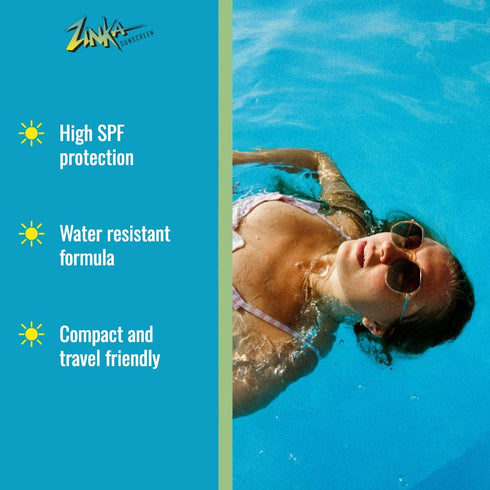 Zinka Clear Zinc Oxide Sunscreen Stick SPF 50 - Travel-Friendly, Non-Greasy, Water-Resistant