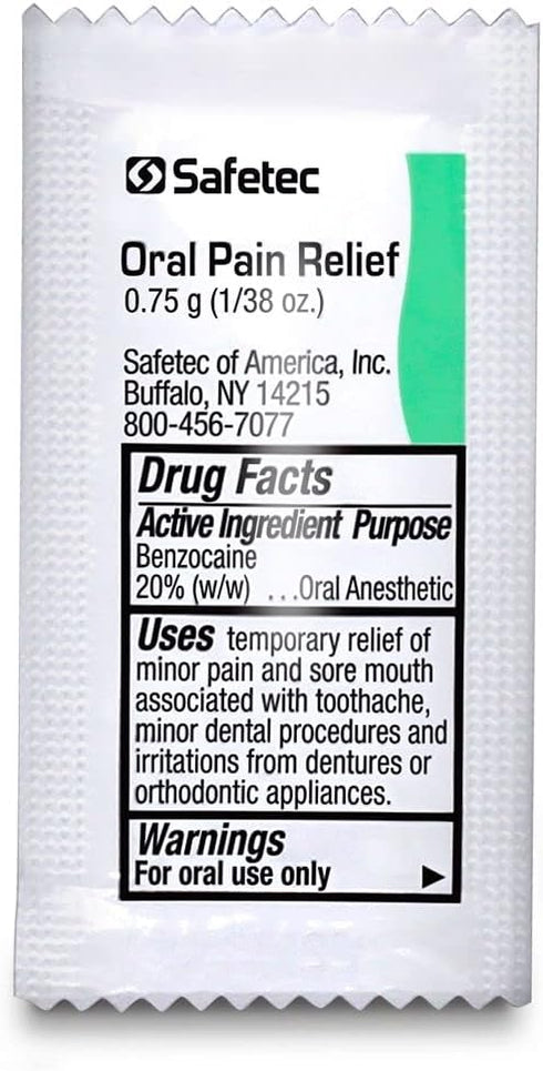 Oral Pain Relief, 0.75 Gram Packets - Box of 144