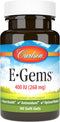 Carlson E-Gems, 400 IU (268 mg), Heart Health & Optimal Wellness, Antioxidant, 90 Soft Gels