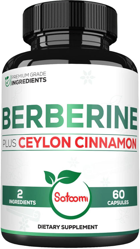 1500mg Berberine with Ceylon Cinnamon Supplement - Extra Strength for Immune System, Digestive Health & Energy