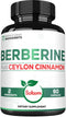 1500mg Berberine with Ceylon Cinnamon Supplement - Extra Strength for Immune System, Digestive Health & Energy