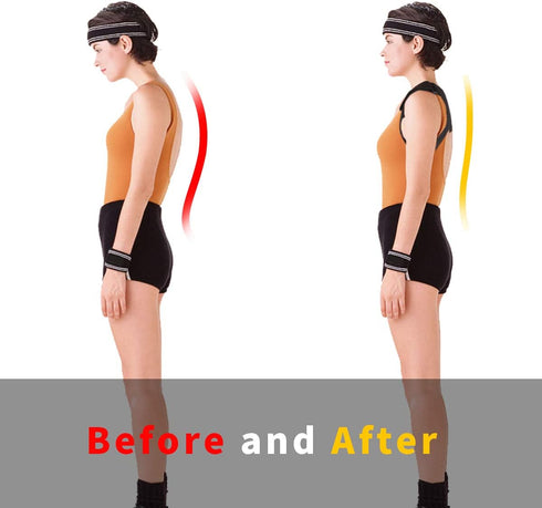 Adjustable Posture Corrector for Men, Women & Children, Effective Upper Back Brace for Thoracic Kyphosis & Shoulder Pain