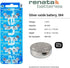 Renata 384 SR41SW Batteries, 1.55V Silver Oxide Watch Battery (2 Count)
