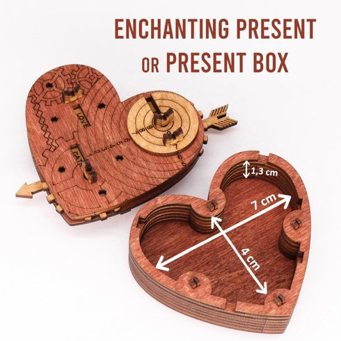 iDventure Tin Woodman's Heart, Mechanical Treasure Chest for Jewelry, Cryptex Gift Packaging, 3D Puzzle