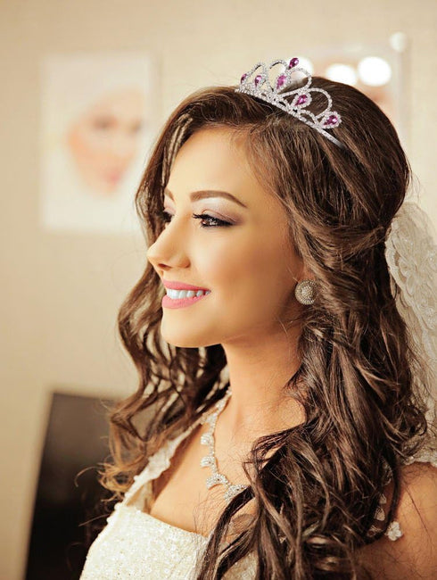 Lovelyshop Colorful Gems Silver Rhinestone Tiara for Little Kid, Big Kid, Prom Birthday Princess Crown