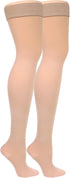 Truform Women's Compression Stockings, 15-20 mmHg, Thigh High Length, Closed Toe, Opaque, Beige, X-Large