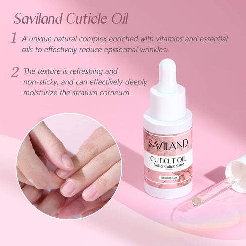SAVILAND Cuticle Remover and Oil Kit - Nail Care with Cuticle Trimmer and Moisturizer for Home Use