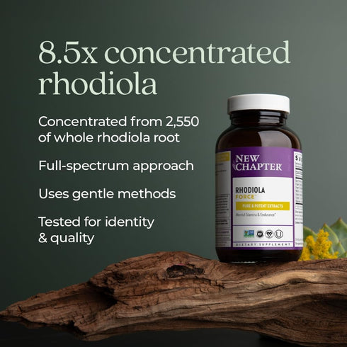 New Chapter Rhodiola Force, 300mg, Vegan Rhodiola for Mental Focus, 30 Count