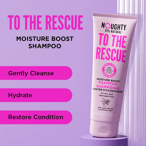 Noughty 97% Natural To The Rescue Moisture Boost Shampoo, Sulphate Free Vegan Haircare, 250ml