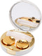 Honbay Fashion Marble Contact Lens Case, Portable Box Kit with Mirror (Round) (Gold)