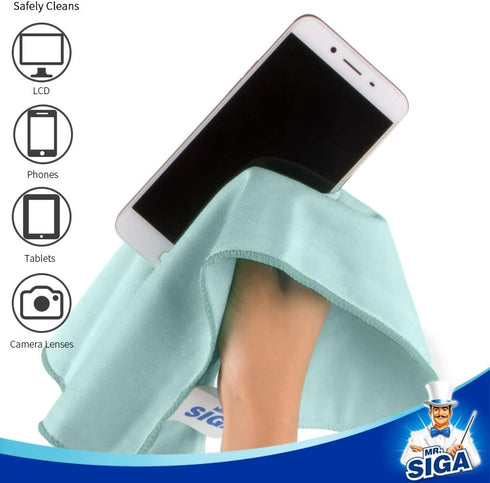 Pack 6, 35 40 cm 13.7" 15.7" MR.SIGA Ultra Fine Microfiber Cloths for Glass, of x x