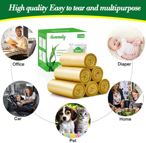 Hommaly 1.2 240 4.5-5 Liter,1-1.2 Gallon pcs Small Multi Trash Bags Strong Pink Gray Gold Garbage Bags, Bathroom Trash
