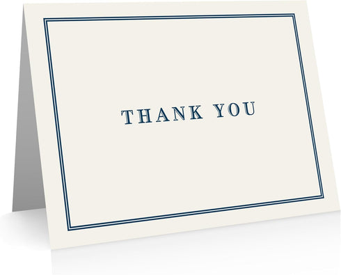 Quni Brand Classic Thank You Note Card Set (24 cards with blank matching