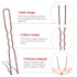 IKOCO U Shaped Hair Pins | 2.4inch Hair Pins for Women with Storage Box, Brown