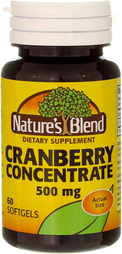 Nature's Blend Cranberry Concentrate 500 mg Soft Gels, 60 ct, Pack of 2