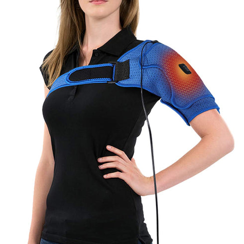 Heated Shoulder Support Brace - USB Electric Heating Pad for Rotator Cuff Pain Relief (S)