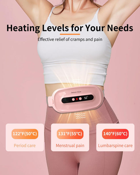 Upgraded Heating Pad for Period Cramps, Cordless Portable Heating Pad with 3 Heat Levels & Massage Modes for Relief