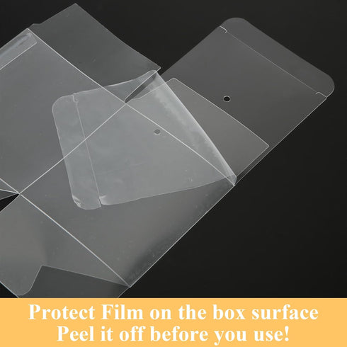SHUESS 75PCS 3.54 Inches 75 Candy Apple Boxes with Hole Clear Apple Boxes for Treats, Food Grade PET Plastic Favor