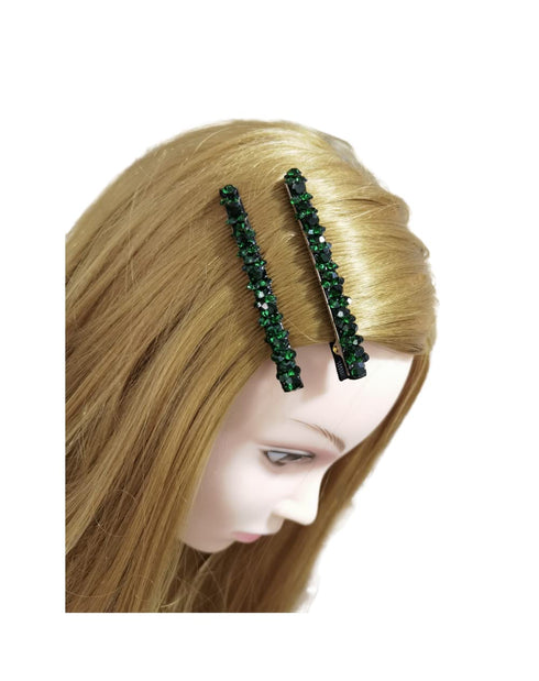 Vpang 2 Pcs Shiny Rhinestone Hair Barrette Clip and Bobby Pins for Women