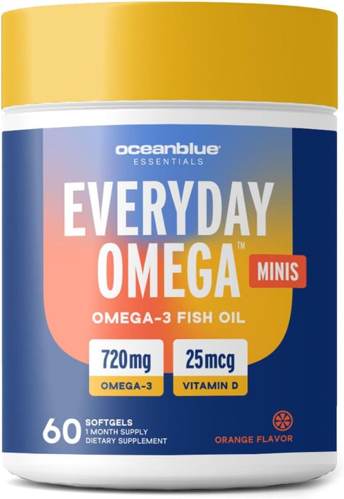 Oceanblue Omega-3 Supplement for Women | Burpless Fish Oil 720mg with Vitamin