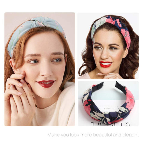 Wide Knotted Headbands for Women - 12 Pack Boho Hair Accessories, Elastic Bandeau for Washing Face