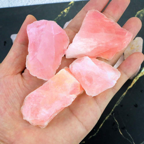 2lb/950g Rough Natural Rose Quartz Crystal Raw Stone Gemstone for Cabbing, Tumbling, Cutting, Polishing, Jewelry