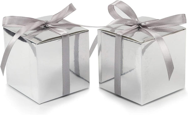 COTOPHER 60pcs Small Gift Boxes, Favor Boxes 2x2x2 inches with Ribbons for Wedding Favors