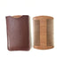 Wooden Beard Comb with PU Leather Case - Pocket Comb for Men, Fine & Coarse Teeth Grooming