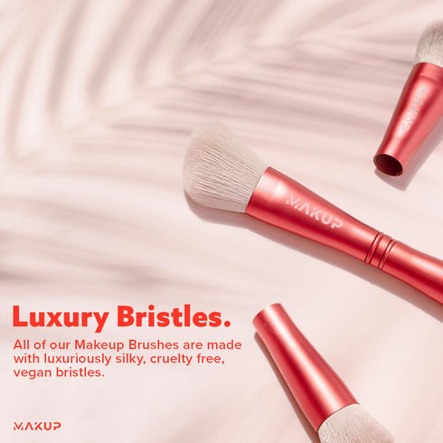 MAKUP JetSetter 4 in 1 Travel Makeup Brush Set - Includes Kabuki Liquid Foundation, Blush, Contour, Eyeshadow & Angled