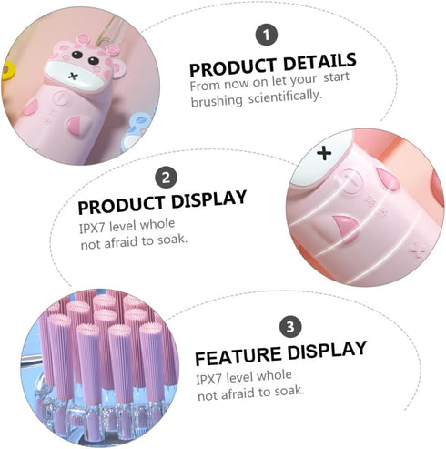 HOODANCOS 1set Set Boy Girl's Electric Toothbrush Sonic Toothbrush for Boys and Girls Battery Operated Soft Bristles