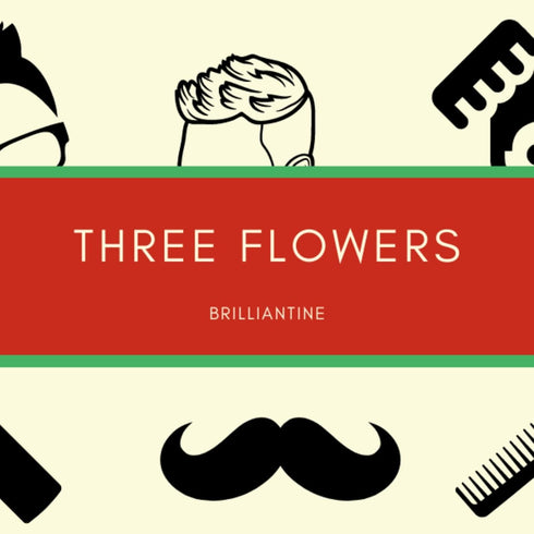 Three Flowers Solid Brilliantine Men Hair Styling Product, 2-Pack, 3.25 Oz Jars